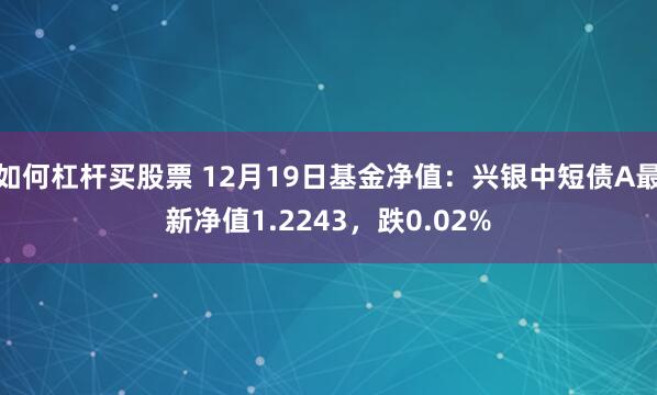 如何杠杆买股票 12月19日基金净值：兴银中短债A最新净值1.2243，跌0.02%