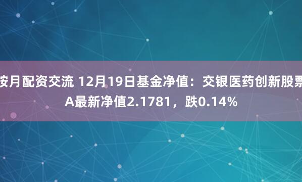 按月配资交流 12月19日基金净值：交银医药创新股票A最新净值2.1781，跌0.14%