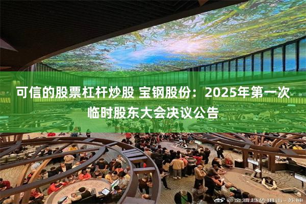 可信的股票杠杆炒股 宝钢股份：2025年第一次临时股东大会决议公告