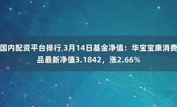 国内配资平台排行 3月14日基金净值：华宝宝康消费品最新净值3.1842，涨2.66%